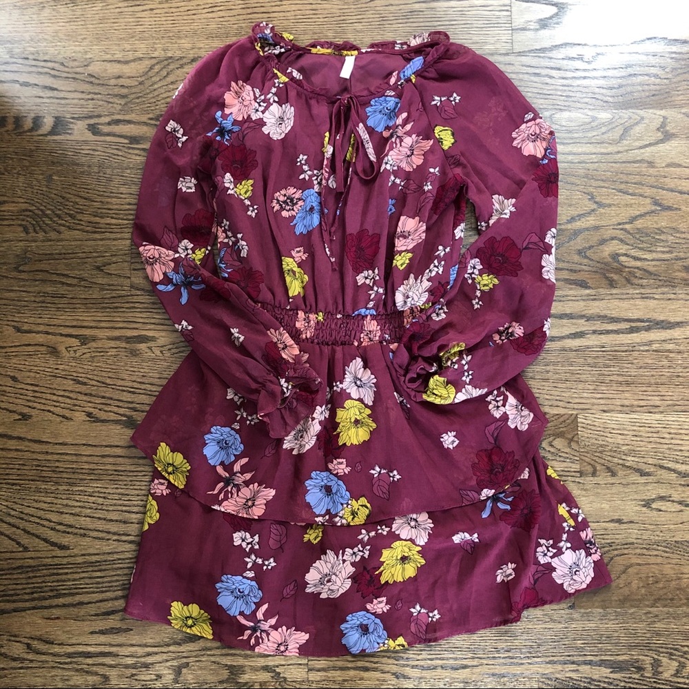 NWOT Ruffled Floral Mini Dress
